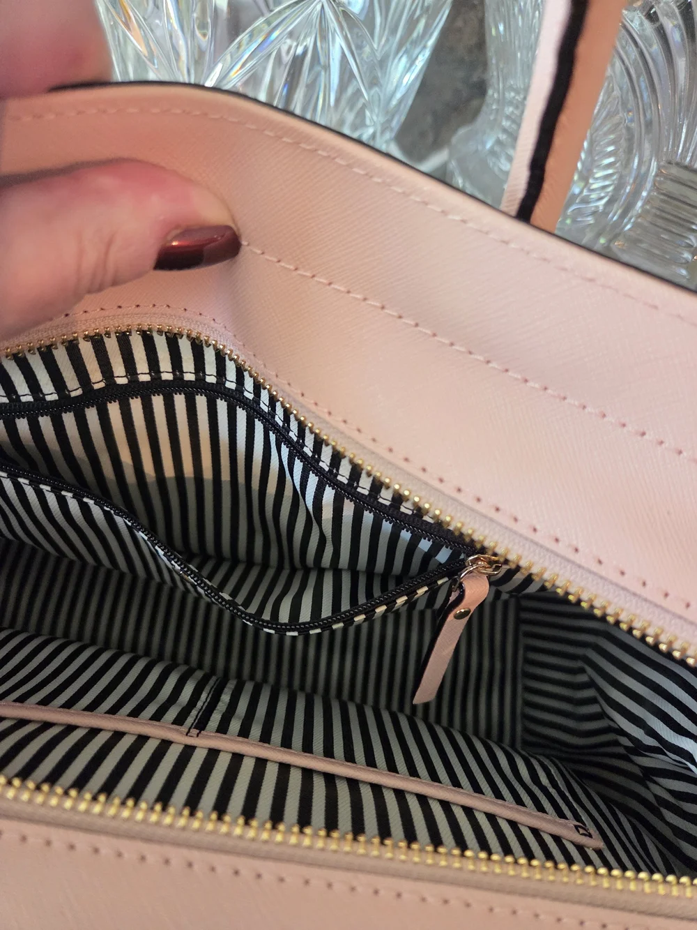 kate spade Pink Saffiano Satchel with Wristlet
